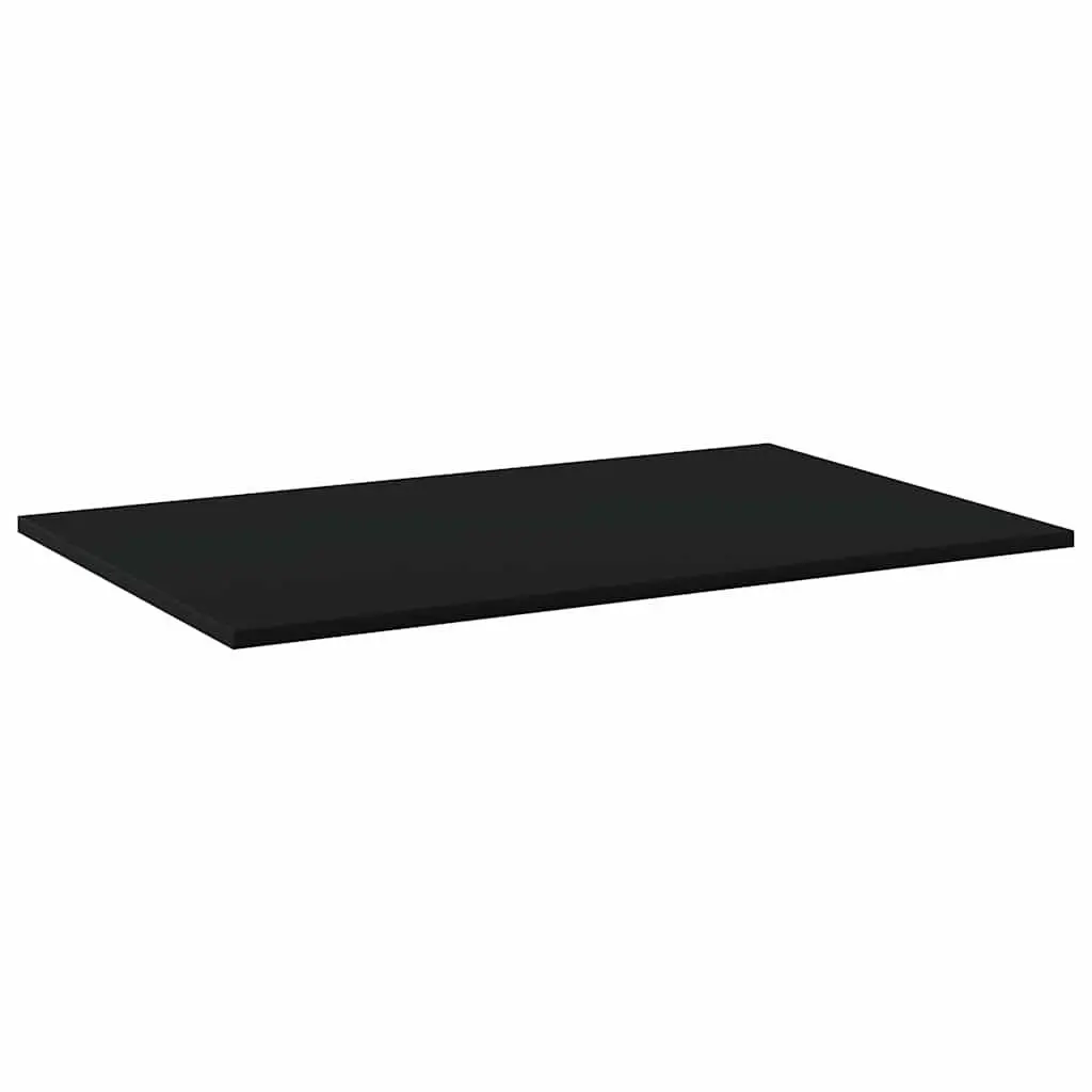 Floating Shelf Boards Black 80 x 50 x 1.5 cm Engineered Wood 4 Piece Wall Mounted Storage Shelving Panel Set