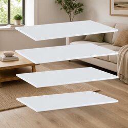 4-Piece White Floating Shelf Boards for Elegant Storage