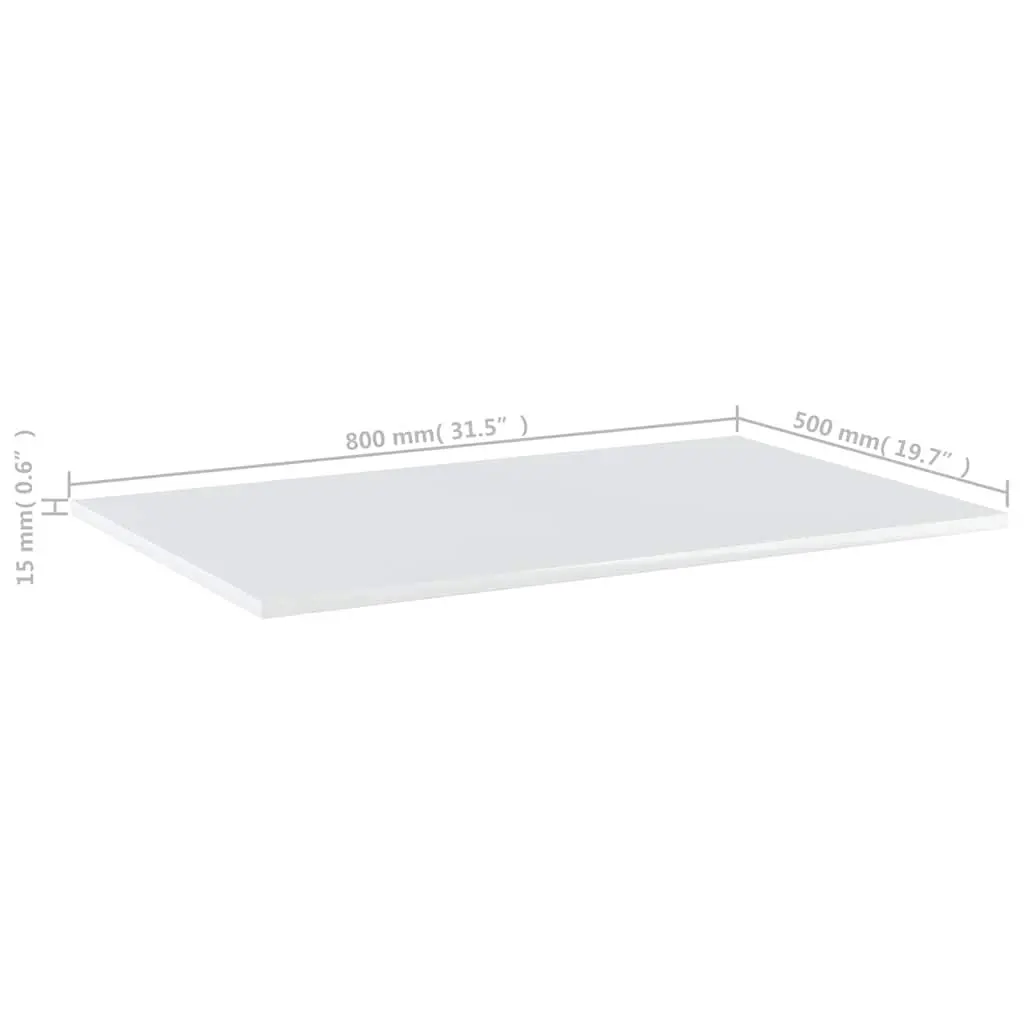 Floating Shelves Boards White 80 x 50 x 1.5 cm Engineered Wood 4 Piece
