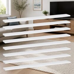 White Floating Shelf Set of 8 for Storage and Display