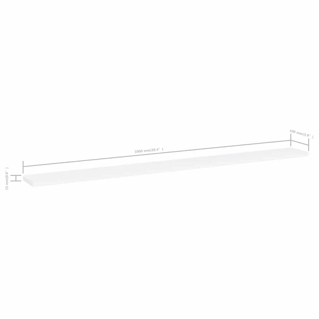 Bookshelf Boards White Floating Shelves 100 x 10 x 1.5 cm Engineered Wood 8 Piece