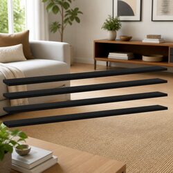 4 Piece Set of Black Floating Wall Shelves