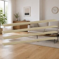 Brown Floating Shelf Boards – 4-Piece Wall Storage Set