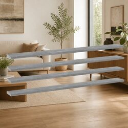 4 Pack Grey Floating Shelf Boards for Stylish Storage