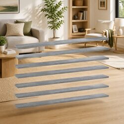 Set of 8 Grey Engineered Wood Bookshelf Boards 100x10x1.5 cm