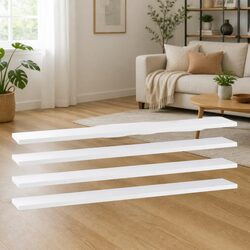 Elegant White Floating Bookshelf Boards - 4-Piece Set