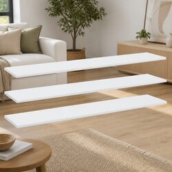 Elegant White Floating Bookshelf Boards - 4 Pack