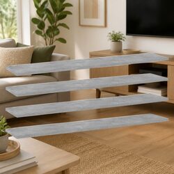 Floating Bookshelf Boards 4 pcs Grey Engineered Wood