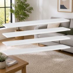 White Floating Shelf Boards Set of 4 for Easy Display