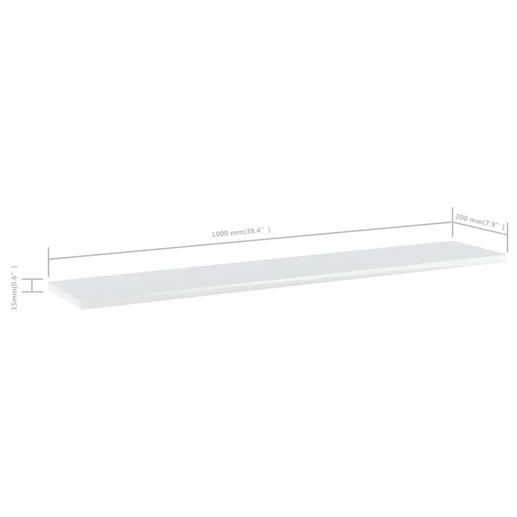White Floating Shelf Boards 4 Piece Engineered Wood Wall Mount Storage Display