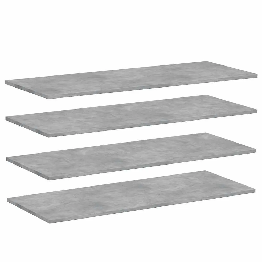 Bookshelf Boards Concrete Grey 100x40x1.5cm Engineered Wood Shelf Panels 4 Piece
