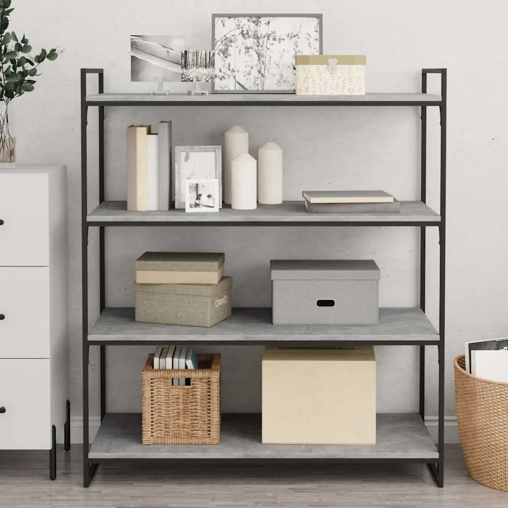 Bookshelf Boards Concrete Grey 100x40x1.5cm Engineered Wood Shelf Panels 4 Piece