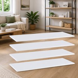 Charming White Floating Shelf Boards - 4 Pack