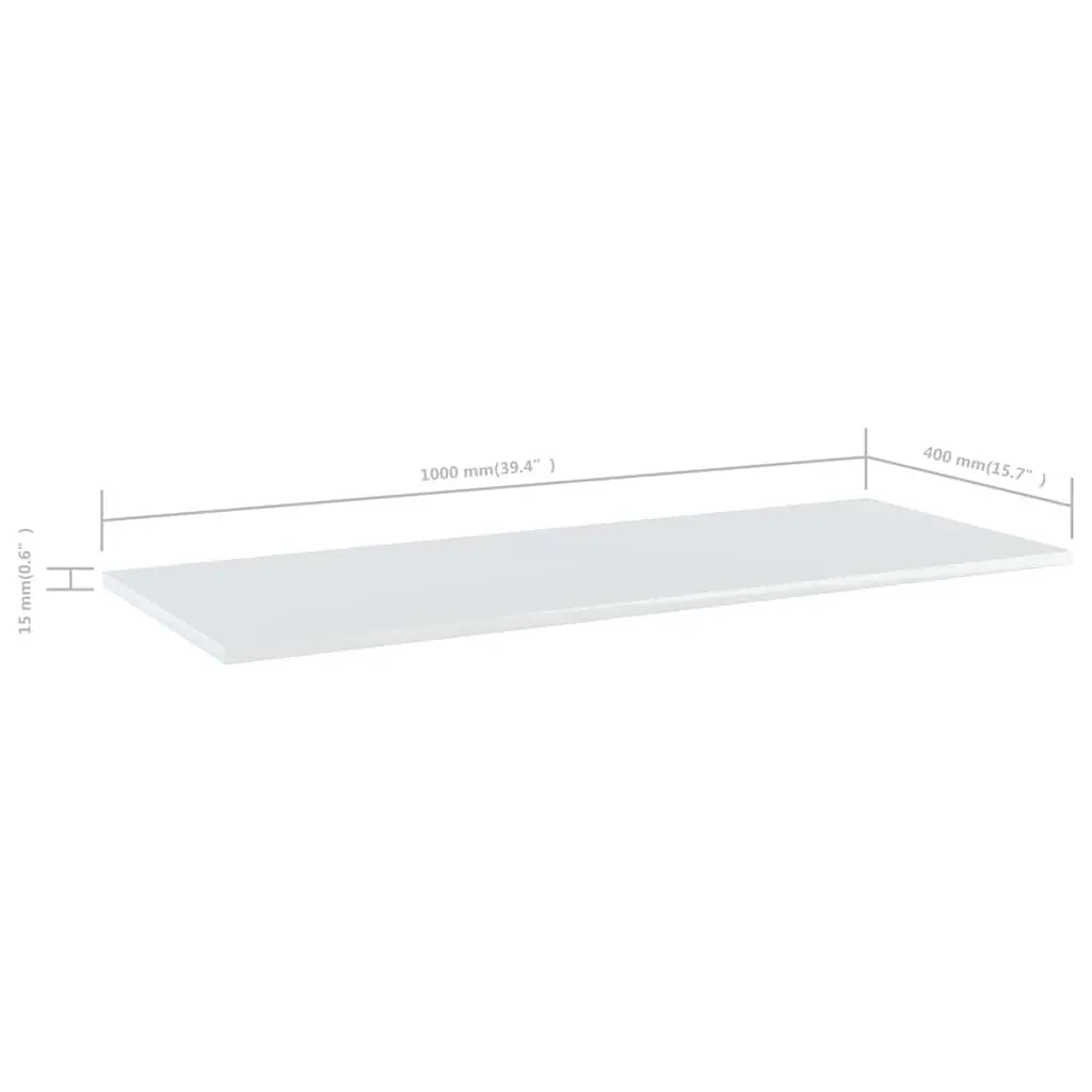 Floating Shelf Boards White 100 x 40 x 1.5 cm Engineered Wood 4 Piece