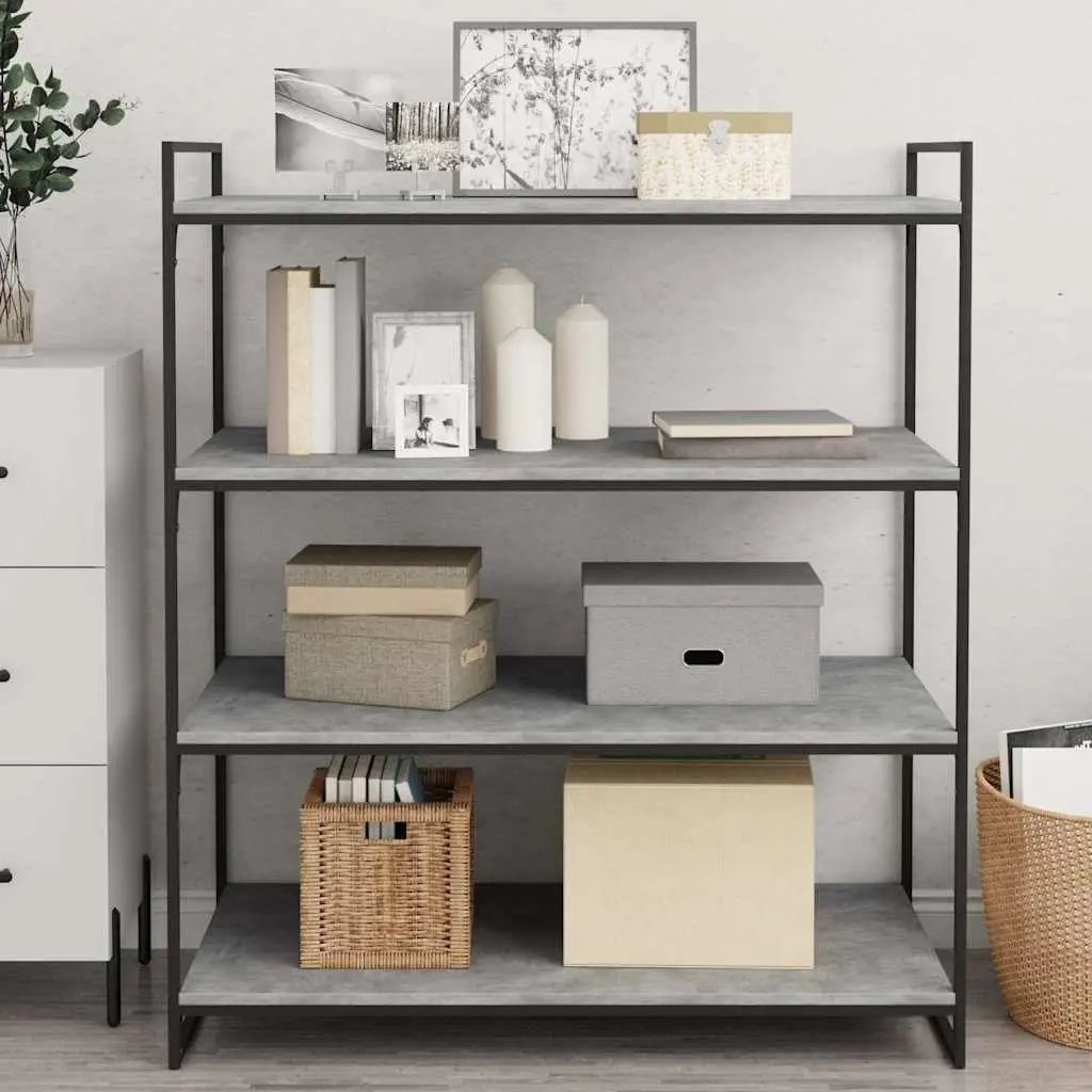 Bookshelf Boards Grey Floating Display Panels 100 x 50 x 1.5 cm Engineered Wood 4 Pieces