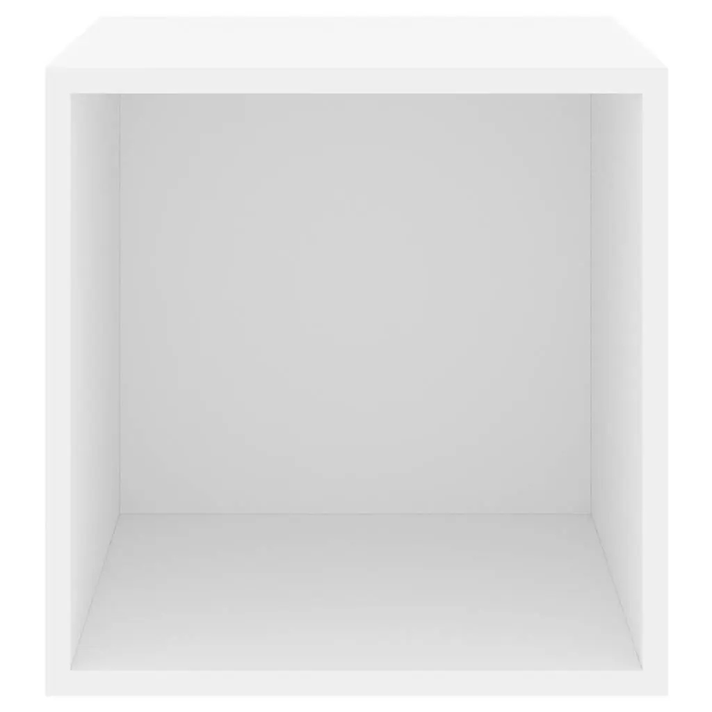 Wall Cabinet White 37x37x37 cm Engineered Wood Floating Shelves Storage 2 Piece