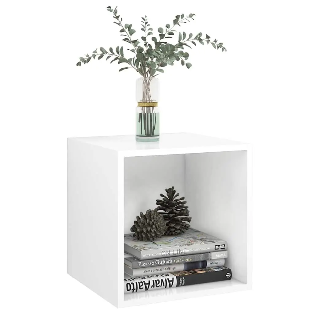 Wall Cabinet White 37x37x37 cm Engineered Wood Floating Shelves Storage 2 Piece