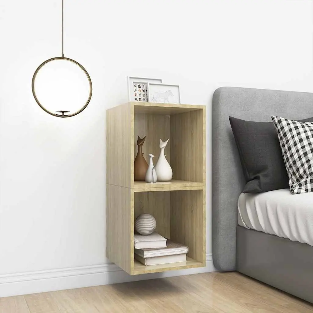 Floating Storage Shelves Wall Cabinet Brown 37x37x37cm Engineered Wood Set of 2
