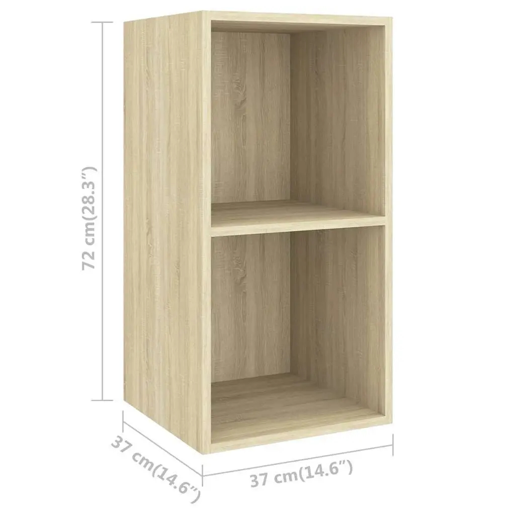 Engineered Wood Wall-mounted TV Cabinet Brown 37x37x72cm Storage Unit