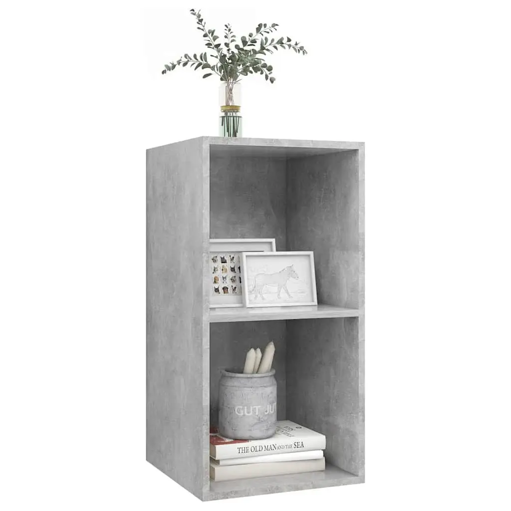 Wall-mounted TV Cabinet Grey Concrete 37 x 37 x 72 cm Engineered Wood Storage Unit Display