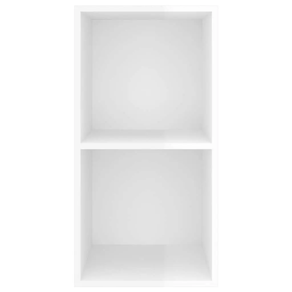 Wall-mounted TV Cabinet High Gloss White 2 Compartment Engineered Wood 37 x 37 x 72 cm