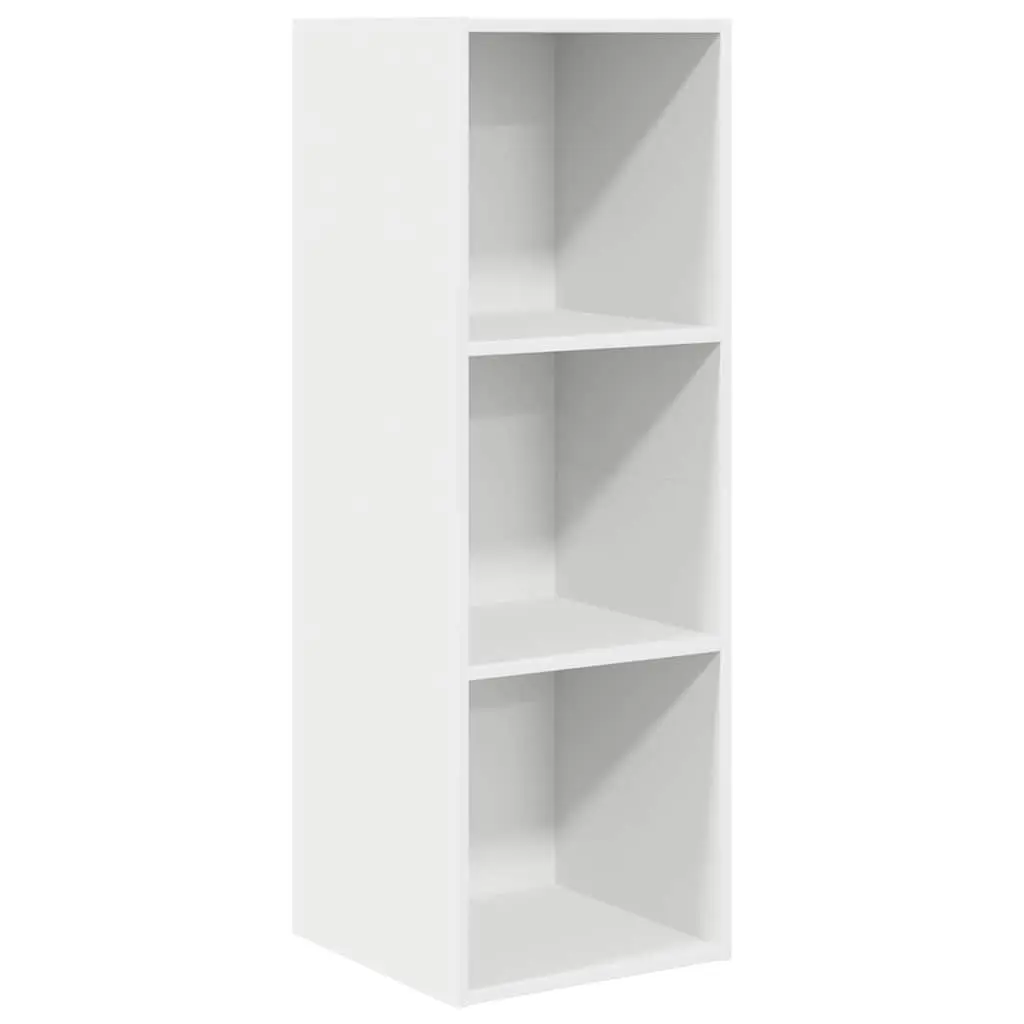 Wall-mounted TV Cabinet White 3 Compartments Engineered Wood