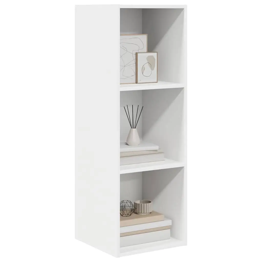 Wall-mounted TV Cabinet White 3 Compartments Engineered Wood