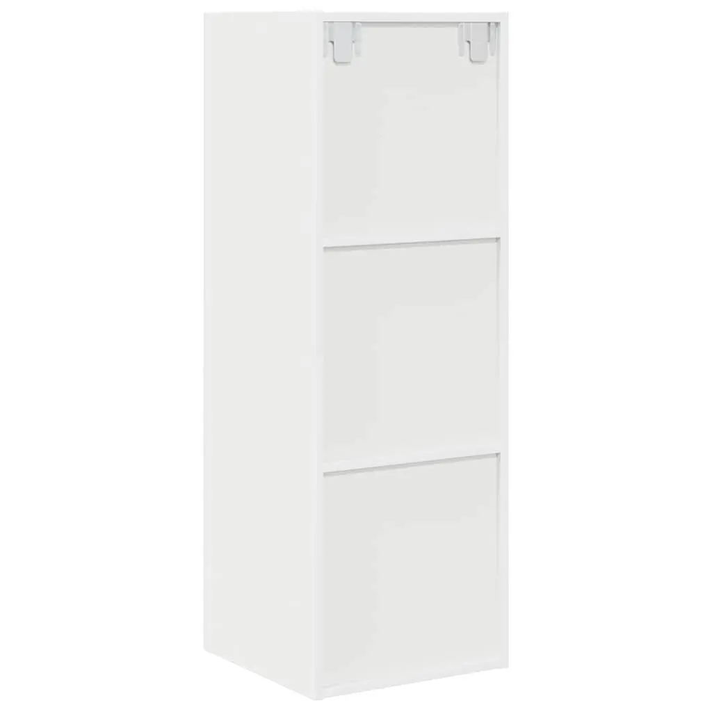 Wall-mounted TV Cabinet White 3 Compartments Engineered Wood