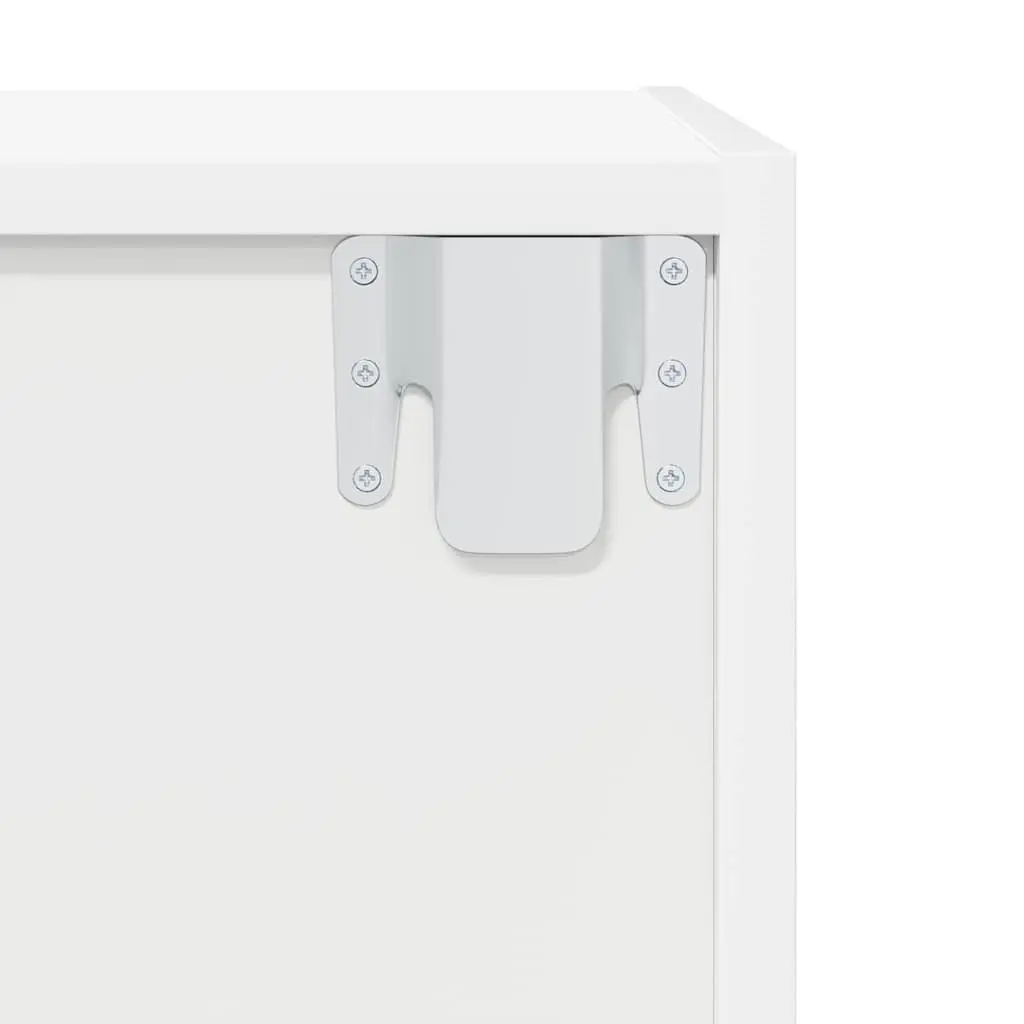 Wall-mounted TV Cabinet White 3 Compartments Engineered Wood
