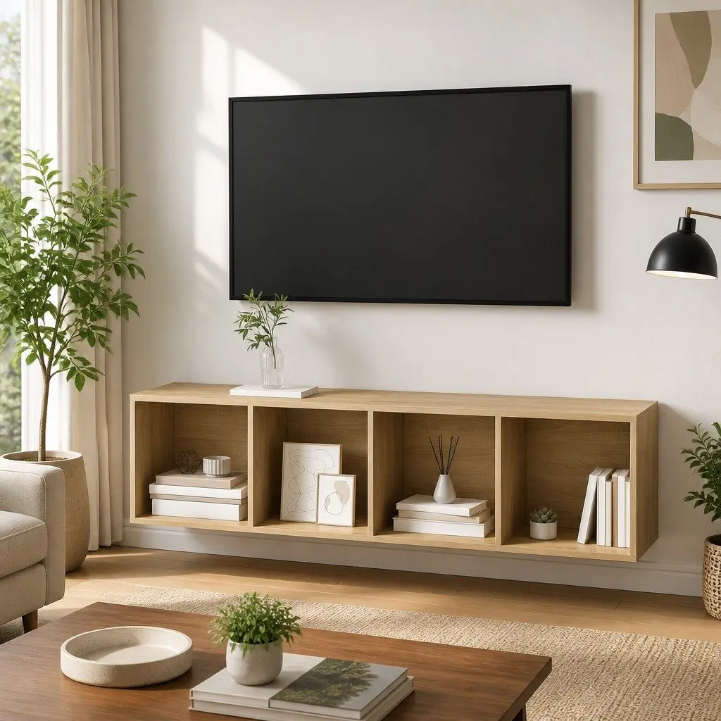 Wall-mounted TV Cabinet Brown 37 x 37 x 142.5 cm Engineered Wood