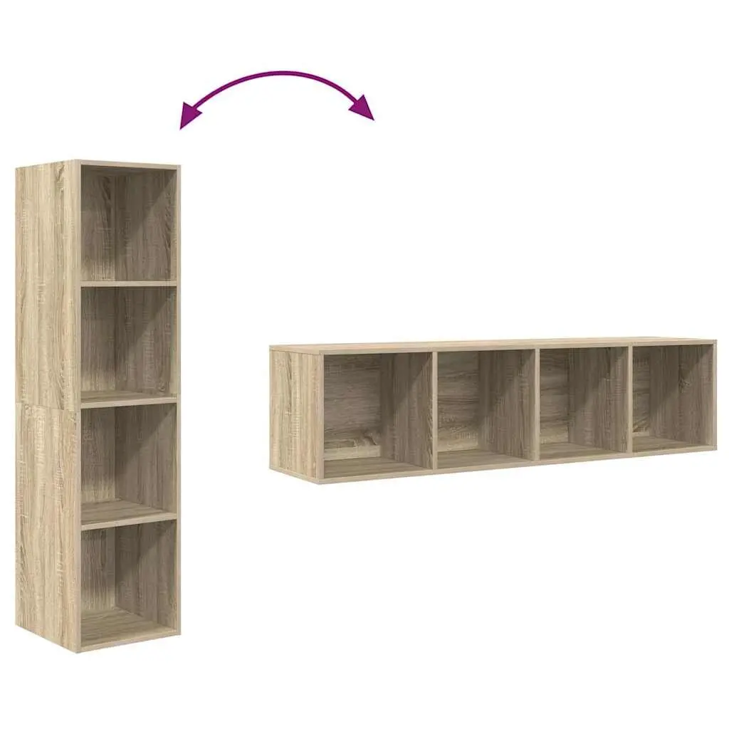 Wall-mounted TV Cabinet Brown 37 x 37 x 142.5 cm Engineered Wood