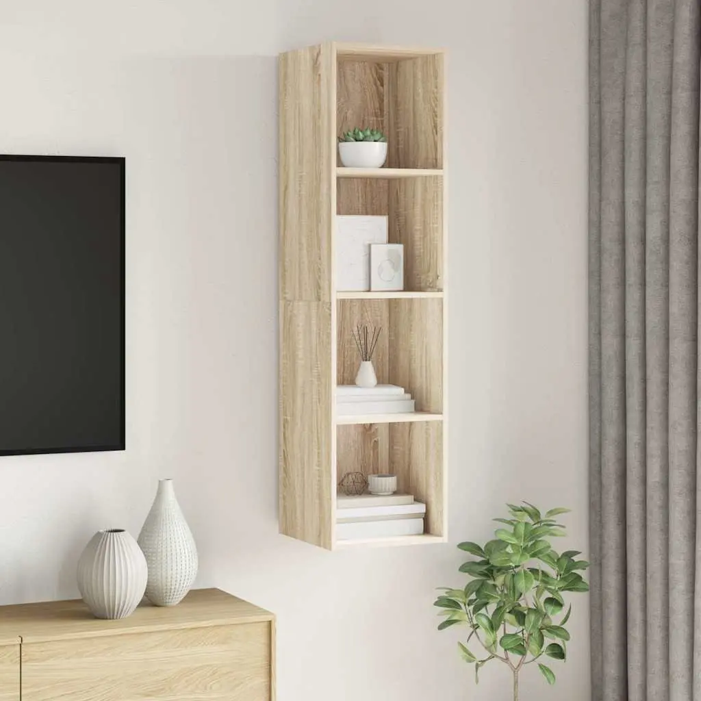 Wall-mounted TV Cabinet Brown 37 x 37 x 142.5 cm Engineered Wood