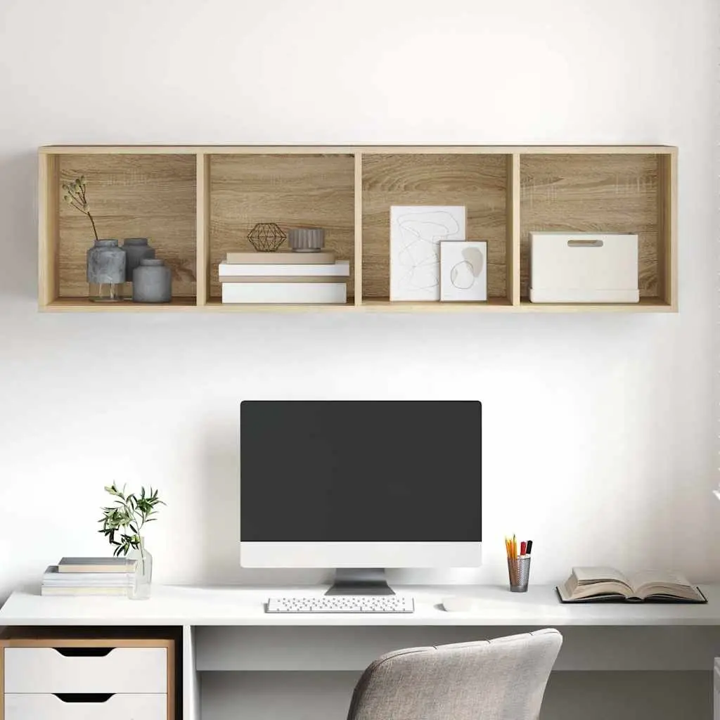 Wall-mounted TV Cabinet Brown 37 x 37 x 142.5 cm Engineered Wood