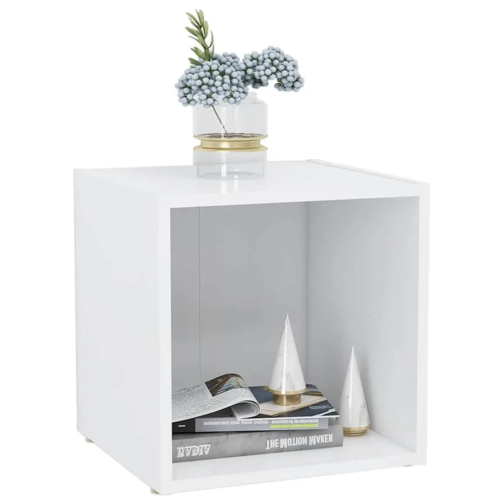 TV Cabinet White 37x35x37 cm Engineered Wood Storage Unit Display Stand 2 Piece