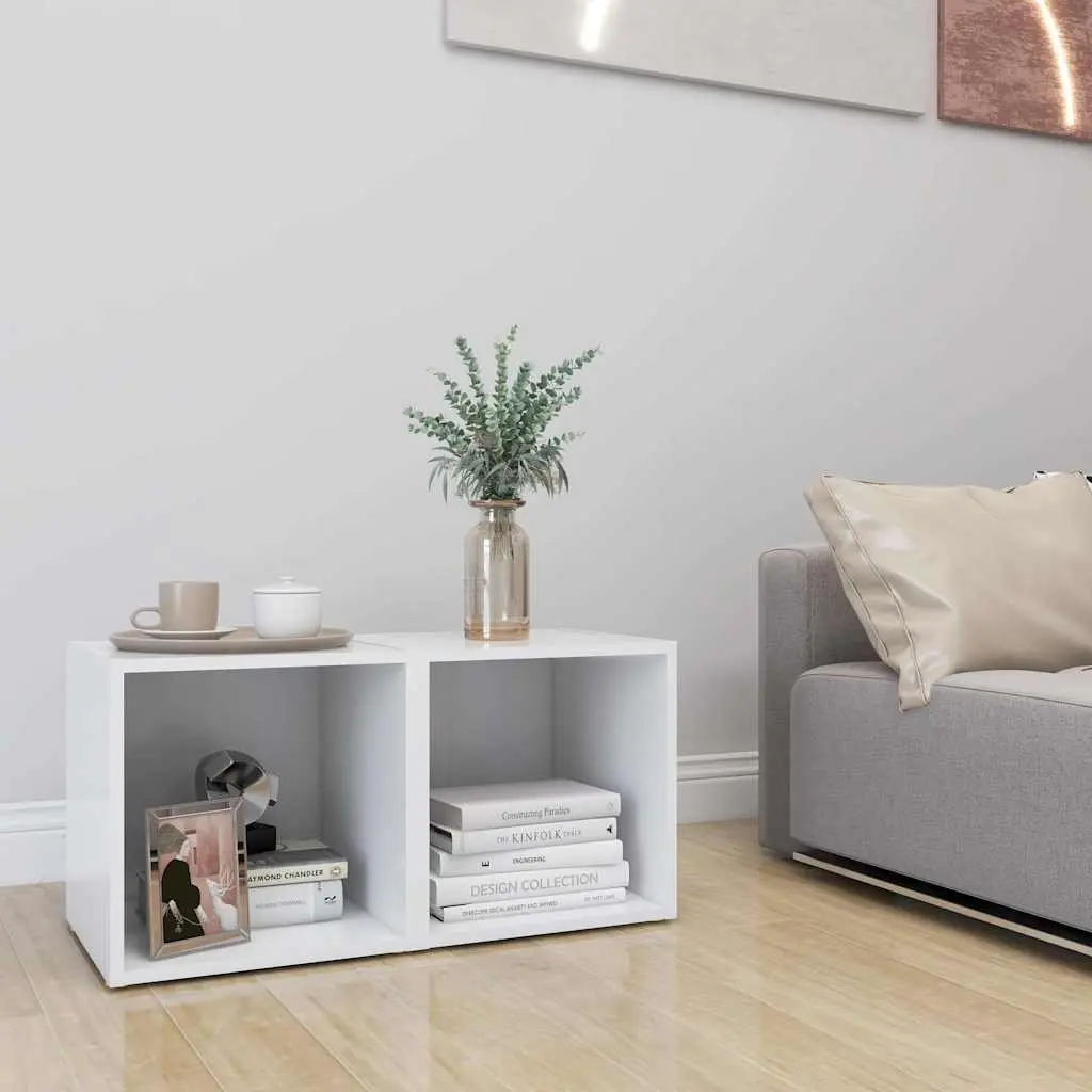 TV Cabinet White 37x35x37 cm Engineered Wood Storage Unit Display Stand 2 Piece