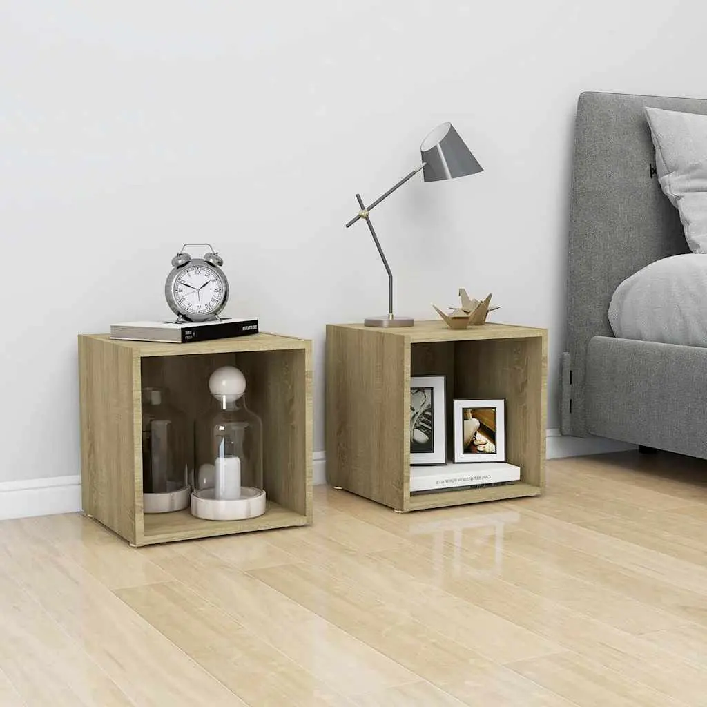TV Cabinet Sonoma Oak Engineered Wood Ground Stand Living Room Storage Unit