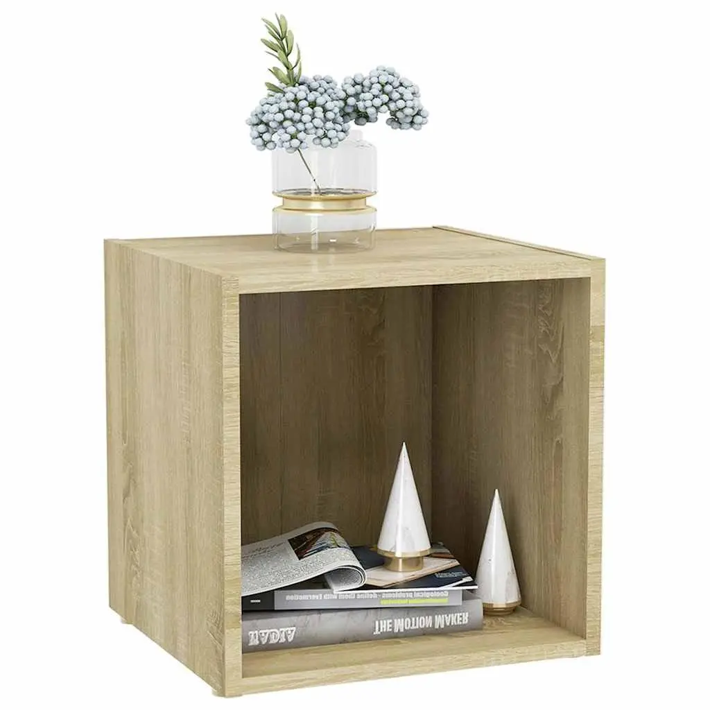 TV Cabinets Sonoma Oak 37x35x37 cm Engineered Wood Ground Stand Storage Unit 2 Piece