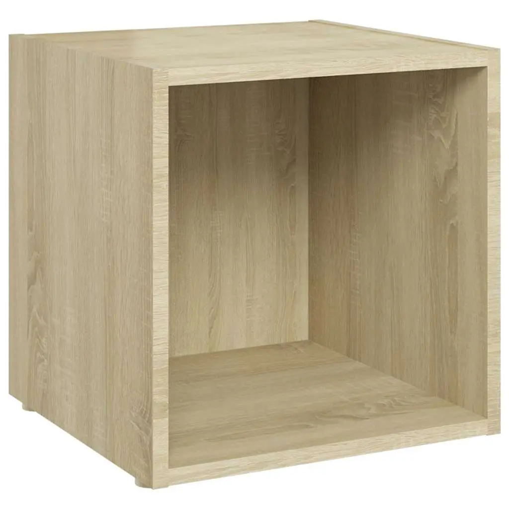 TV Cabinets Sonoma Oak 37x35x37 cm Engineered Wood Ground Stand Storage Unit 2 Piece