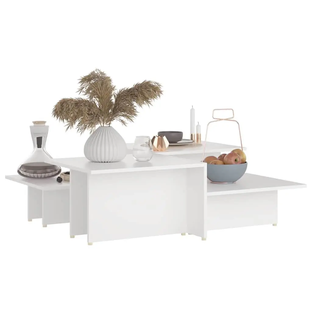 Nesting Coffee Tables Set of 2 in White