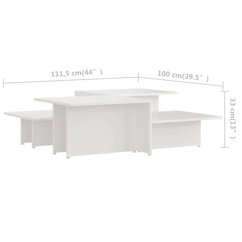 Nesting Coffee Tables Set of 2 in White