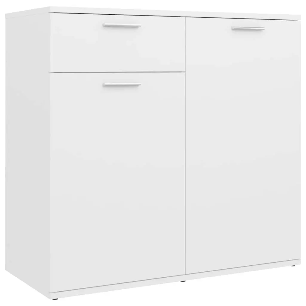 White Minimalist Sideboard Storage Cabinet 80x36x75cm