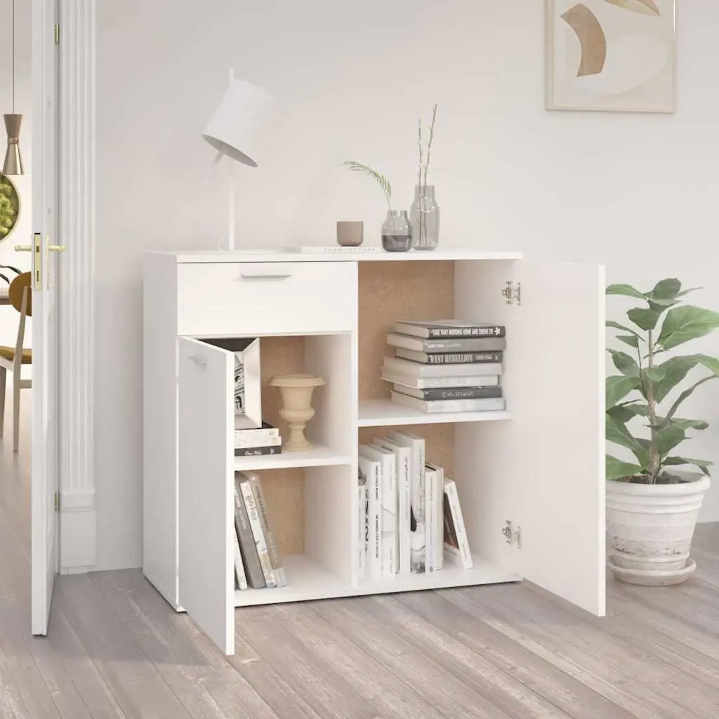 White Minimalist Sideboard Storage Cabinet 80x36x75cm