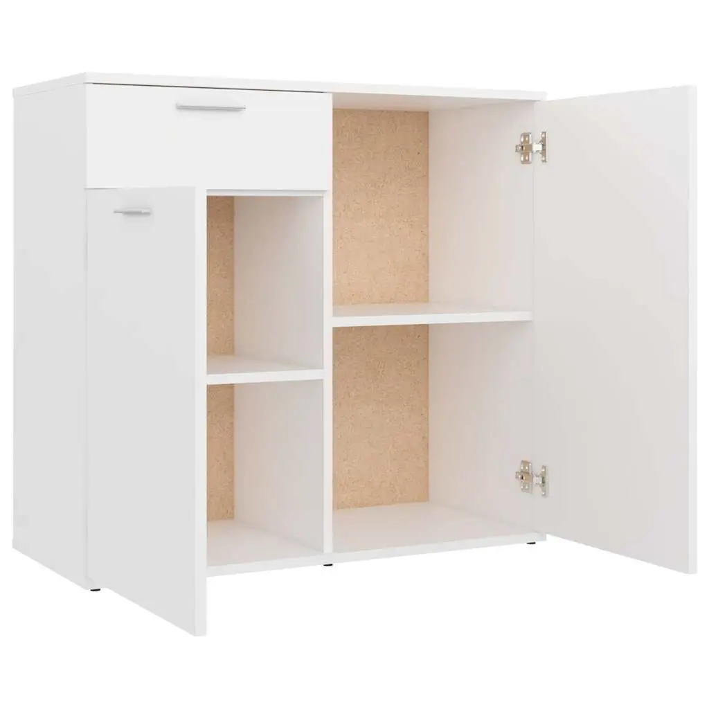 White Minimalist Sideboard Storage Cabinet 80x36x75cm