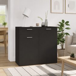 Black Minimalist Sideboard with 2 Doors and Drawer