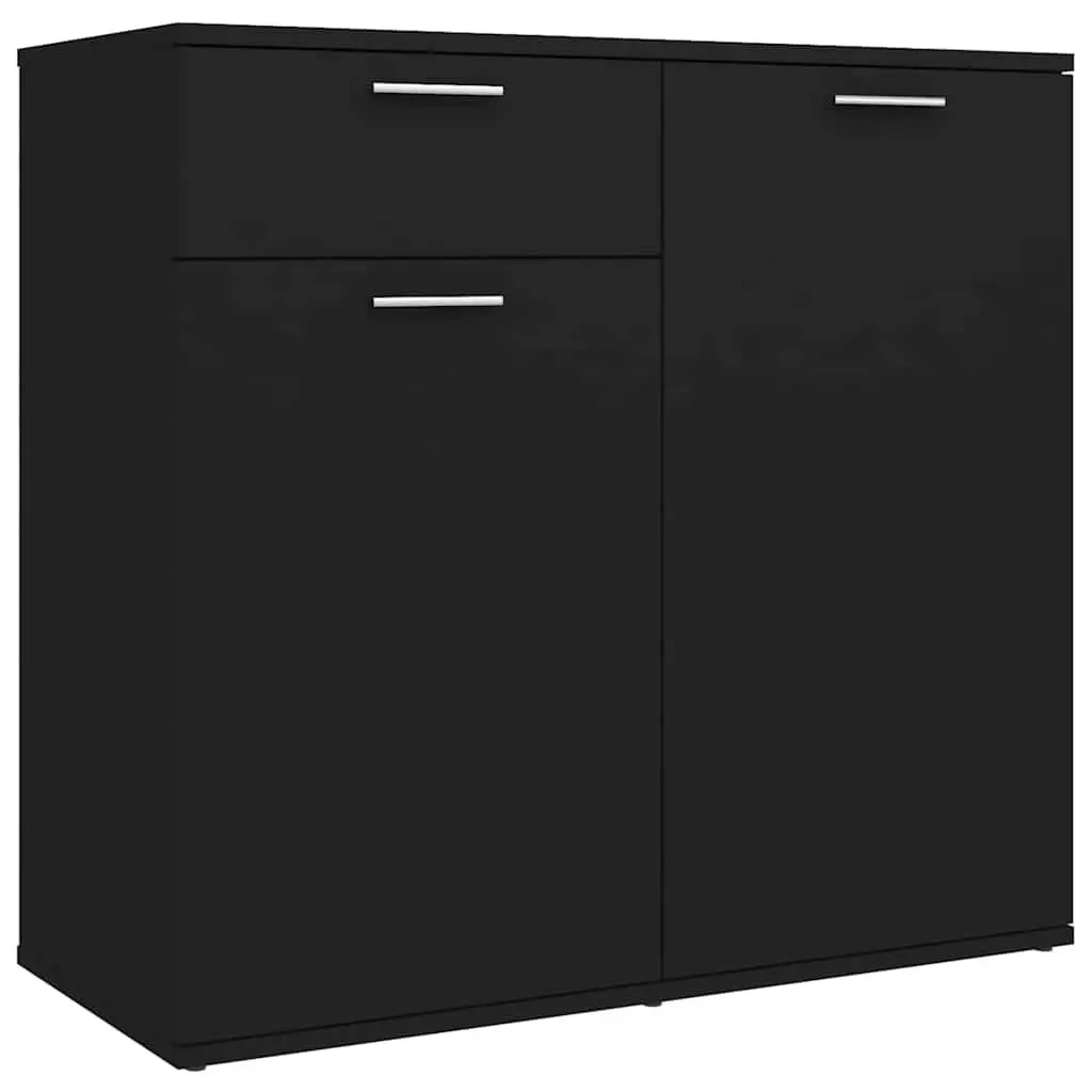 Sideboard Cabinet Black Minimalist 80 x 36 x 75 cm Engineered Wood