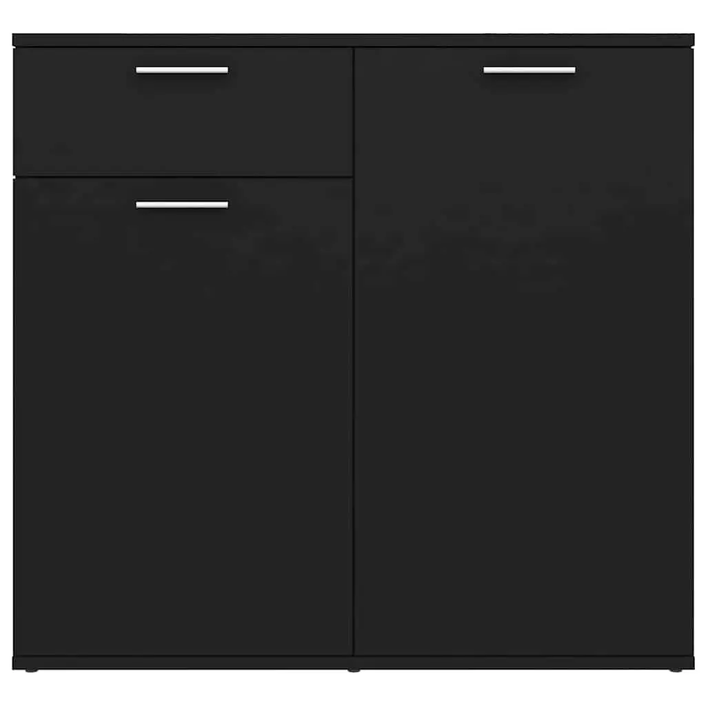Sideboard Cabinet Black Minimalist 80 x 36 x 75 cm Engineered Wood
