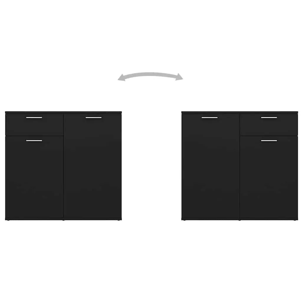 Sideboard Cabinet Black Minimalist 80 x 36 x 75 cm Engineered Wood