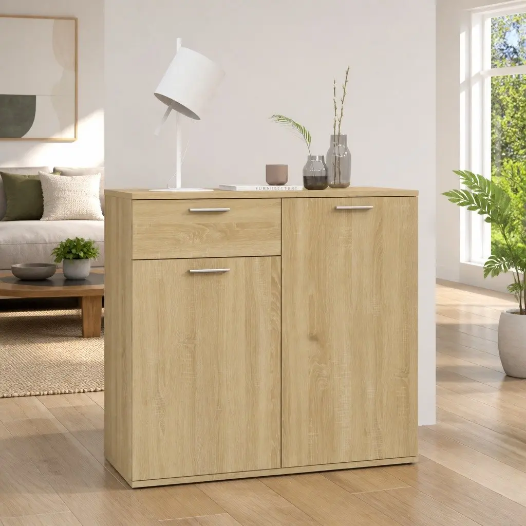 Sideboard Storage Cabinet Minimalist 80 x 36 x 75 cm Brown Engineered Wood