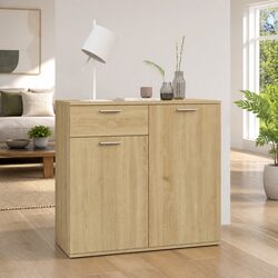 Inviting Brown Sideboard Storage Cabinet with 2 Doors and Drawer