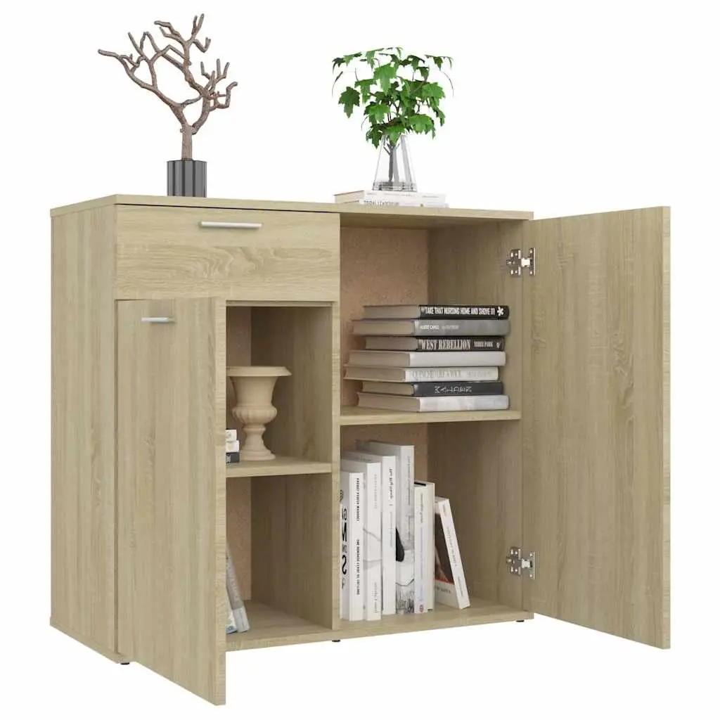 Sideboard Storage Cabinet Minimalist 80 x 36 x 75 cm Brown Engineered Wood
